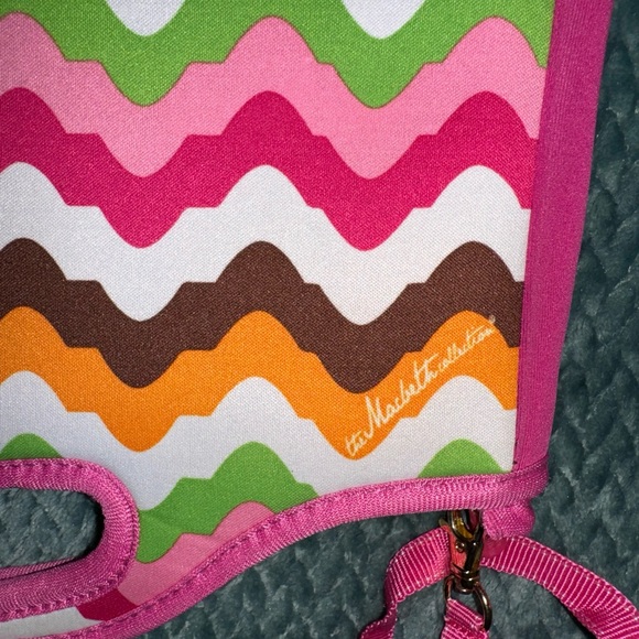 S MACBETH COLLECTION by Margaret Josephs Chevron Zipper Neoprene Lunch Bag Tote - Picture 2 of 7
